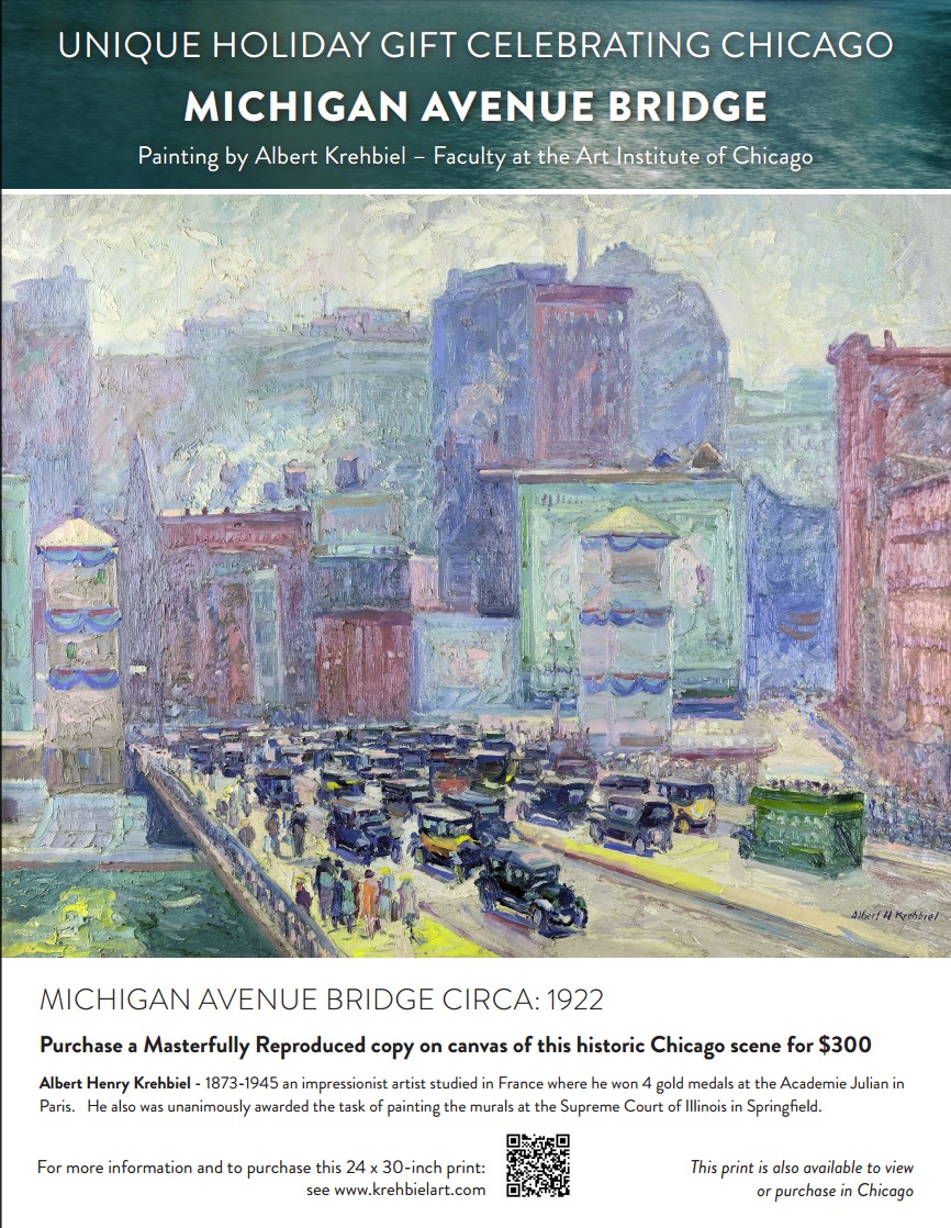 Poster of Krehbiel's Michigan Avenue Bridge special offer poster.